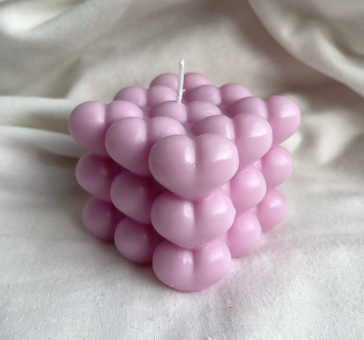 Heart Bubble Candle